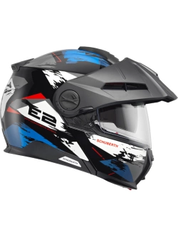 Kask szczękowy Schuberth E2 Trail czarno-biało-niebieski matowy