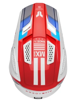 Kask enduro Thor Fleet biało-czerwono-niebieski