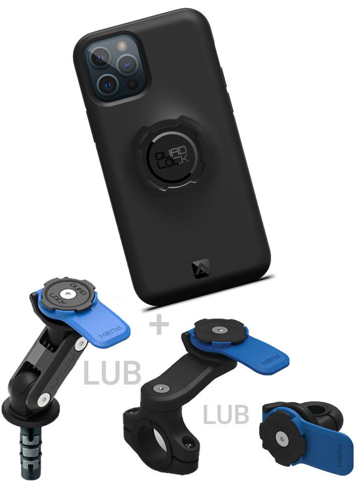 Zestaw na motocykl: etui na telefon iPhone 12 / 12 Pro + mocowanie Quad Lock
