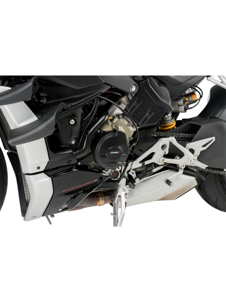 Pokrywy dekli silnika PUIG Ducati Streetfighter V4/ S (20-22) czarne, matowe