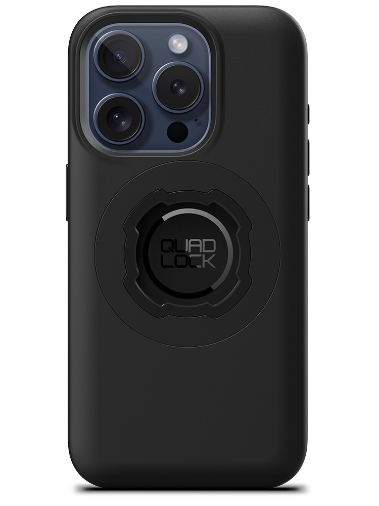 Zestaw: etui na telefon iPhone 15 Pro + uchwyt Quad Lock montowany za pomocą paska z szybkozłączką