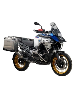 Zestaw: kufry boczne aluminiowe srebrne Zega Pro + stelaże czarne Touratech BMW R 1300 GS Adventure (24-) [poj.: 31+31l]