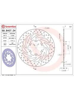 Tarcza Hamulcowa Brembo Serie Oro Fixed Prime Line Piaggio Beverly (wybrane modele) [śr. 300 mm]