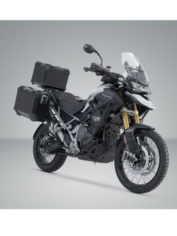 Zestaw: kufry boczne + kufer centralny TRAX ADV + stelaże SW-MOTECH do motocykla Triumph Tiger 1200 GT / Pro / Rally Pro (22-) czarne