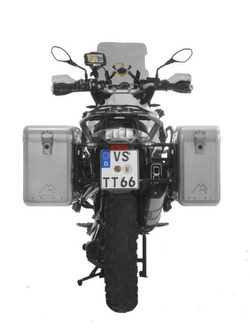 Zestaw: kufry boczne srebrne Zega Mundo + stelaże czarne Touratech BMW R1250GS/Adventure / R1200GS/Adventure (31+38L)