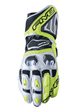 Rękawice motocyklowe skórzane Five RFX1 Race biało-żółte