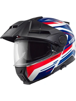 Kask szczękowy Schuberth E2 Expedition biało-niebiesko-czerwony
