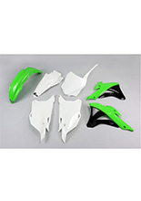 Komplet plastików UFO do Kawasaki KX 85 (14-21) zielono-biało-czarny
