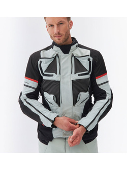 Kurtka motocyklowa tekstylna Rebelhorn Range szaro-czarno-czerwona