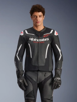 Kurtka motocyklowa skórzana Alpinestars GP Force Airflow v2 czarno-biała