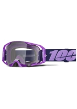 Gogle motocyklowe 100% ARmatic z przeźroczystą szybką fioletowe