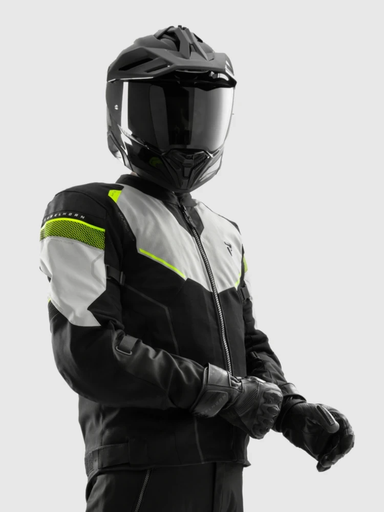 Kurtka motocyklowa tekstylna Rebelhorn Hiflow V czarno-szaro-żółta