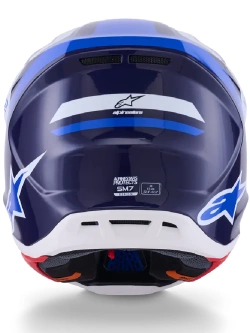 Kask enduro Alpinestars SM7 Rise niebiesko-biało-czarny połysk