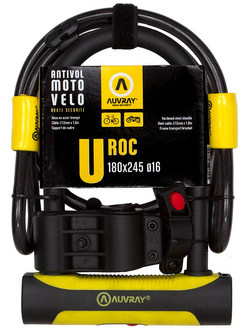Zapięcie U-Lock U-ROCK z linką 100 cm AUVRAY [180 x 245 mm]