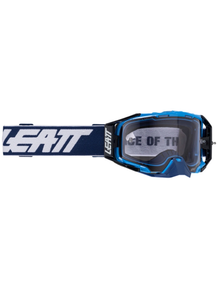 Gogle motocyklowe Leatt Velocity 6.5 Cryztal z przezroczystą szybą czarno-niebiesko-białe