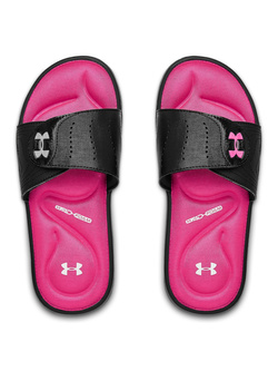 Klapki Damskie UNDER ARMOUR W Ignite IX SL czarno-różowe