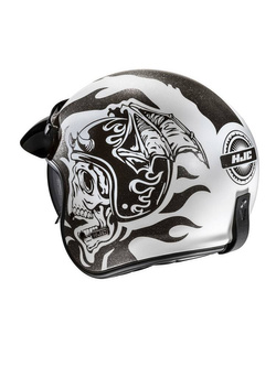 Kask otwarty HJC V31 Flame czarno-biały