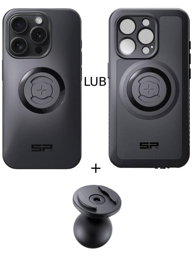 Zestaw: etui na telefon iPhone 15 Pro + uchwyt kulowy Pro SPC+ SP Connect