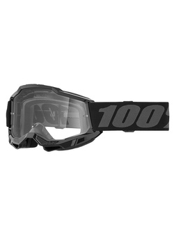 Gogle motocyklowe dziecięce 100% Accuri 2 z przezroczystą szybką czarno-szare