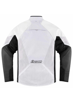 Kurtka motocyklowa skórzano-tekstylna Icon Mesh AF biało-czarna
