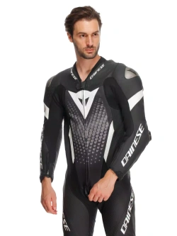 Kombinezon motocyklowy jednoczęściowy Dainese Laguna Seca 6 biało-czarny
