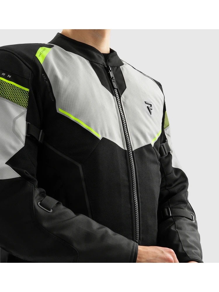 Kurtka motocyklowa tekstylna Rebelhorn Hiflow V czarno-szaro-żółta
