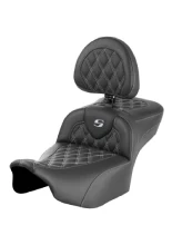 Kanapa motocyklowa dla kierowcy i pasażera z oparciem Saddlemen Roadsofa LS Extended Reach Harley Davidson Road Glide/ Street Glide (wybrane modele) (23-) czarno-srebrna