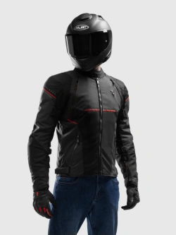 Kurtka motocyklowa tekstylna Rebelhorn Swift czarno-szaro-czerwona