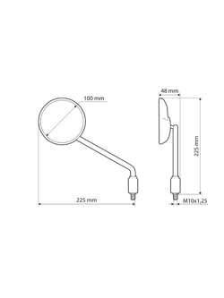 Lusterka Lampa Neo Classic mocowane na kierownicy [para; prawy gwint M10 x 1,25]