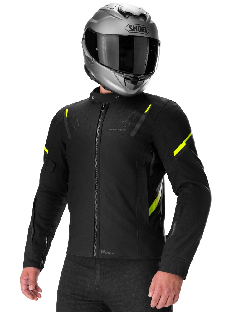 Kurtka motocyklowa tekstylna Shima Rush 3.0 czarno-fluo żółta