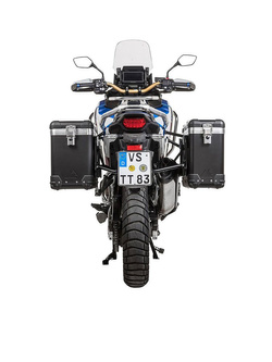 Zestaw: kufry boczne z anodowanego aluminium czarne Zega Pro + stelaże czarne Touratech Honda CRF1100L Africa Twin (22-)/ Adventure Sports (31+38L)
