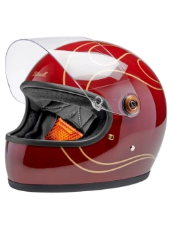 Kask integralny Biltwell Gringo S Flames czerwono-złoty