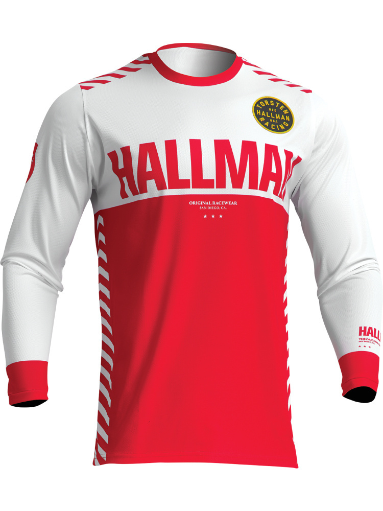 Bluza enduro Thor Hallman Differ Slice biało-czerwona