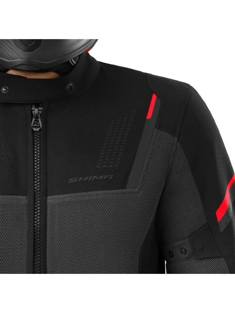 Kurtka motocyklowa tekstylna Shima Rush 3.0 Air G2 szaro-czerwona