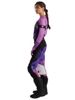 Bluza enduro damska Thor Launchmode Bleach czarno-fioletowa