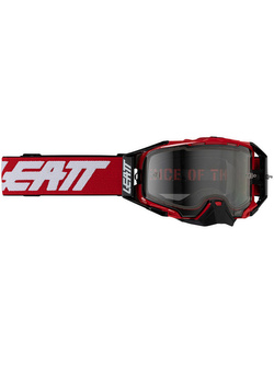 Gogle motocyklowe Leatt Velocity 6.5 z przezroczystą szybą czerwone