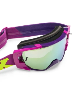 Gogle motocyklowe Fox Vue Core z żółtą szybką, fioletowe
