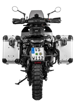Zestaw: kufry boczne srebrne Zega Evo X + stelaże czarne Touratech Husqvarna Norden 901 [poj.: 38+38l]