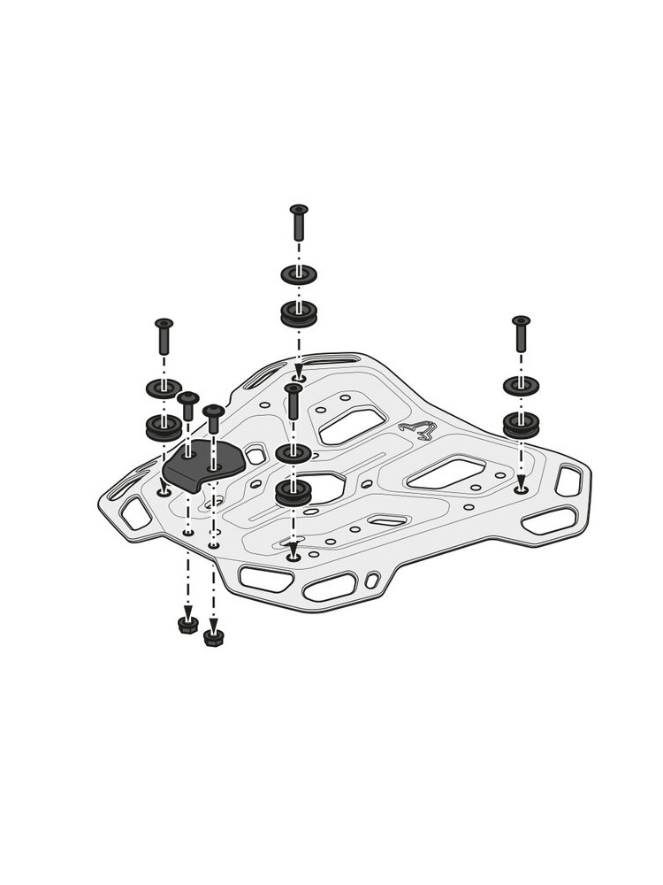 Zestaw: kufer centralny TRAX ADV + stelaż Street-rack SW-MOTECH Suzuki DL 650 V-Strom / XT (16-) (pojemność 38 L) czarny
