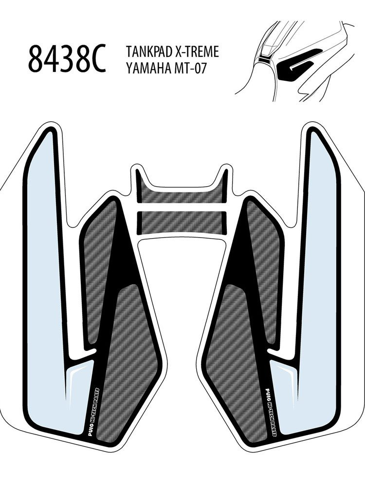 Tankpad PUIG Extreme do Yamaha MT-07 14-21 trzyczęściowy