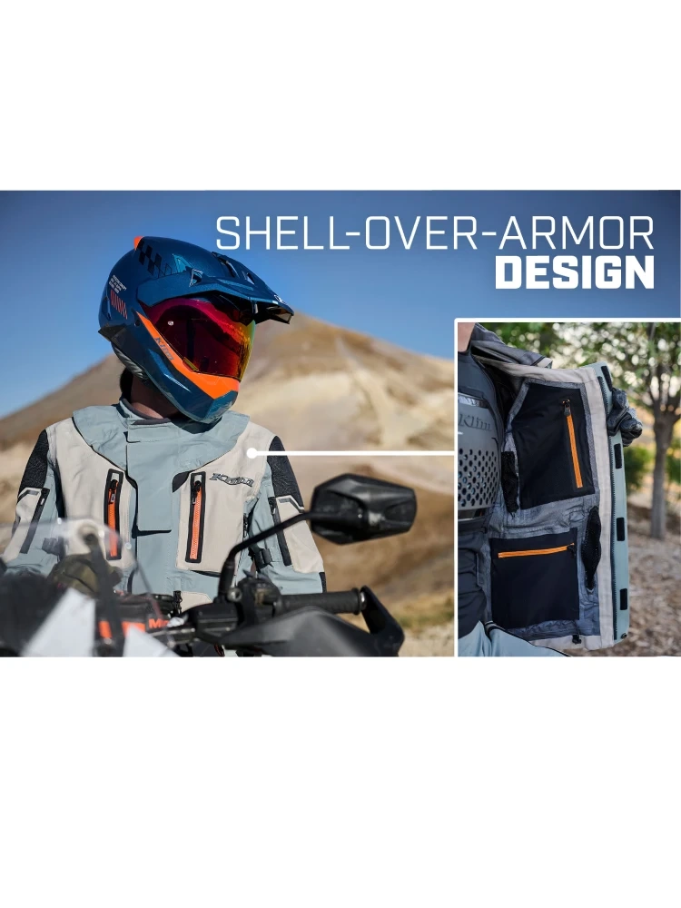 Kurtka motocyklowa tekstylna Klim Adventure Rally szaro-brązowa