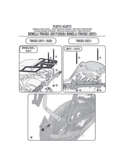 Stelaż kufrów bocznych Monokey, Retro-Fit GIVI Benelli TRK 502 (17-)