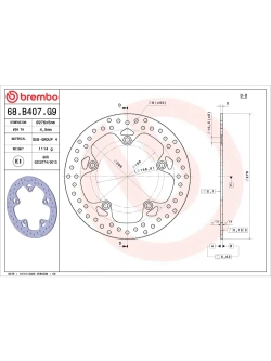 Tarcza Hamulcowa Brembo Serie Oro Fixed Prime Line BMW R 1200/ R 1250 (wybrane modele) [śr. 276 mm]