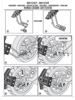 Zestaw montażowy GIVI do uniwersalnego błotnika RM02 Honda CB 500 X [16-18]
