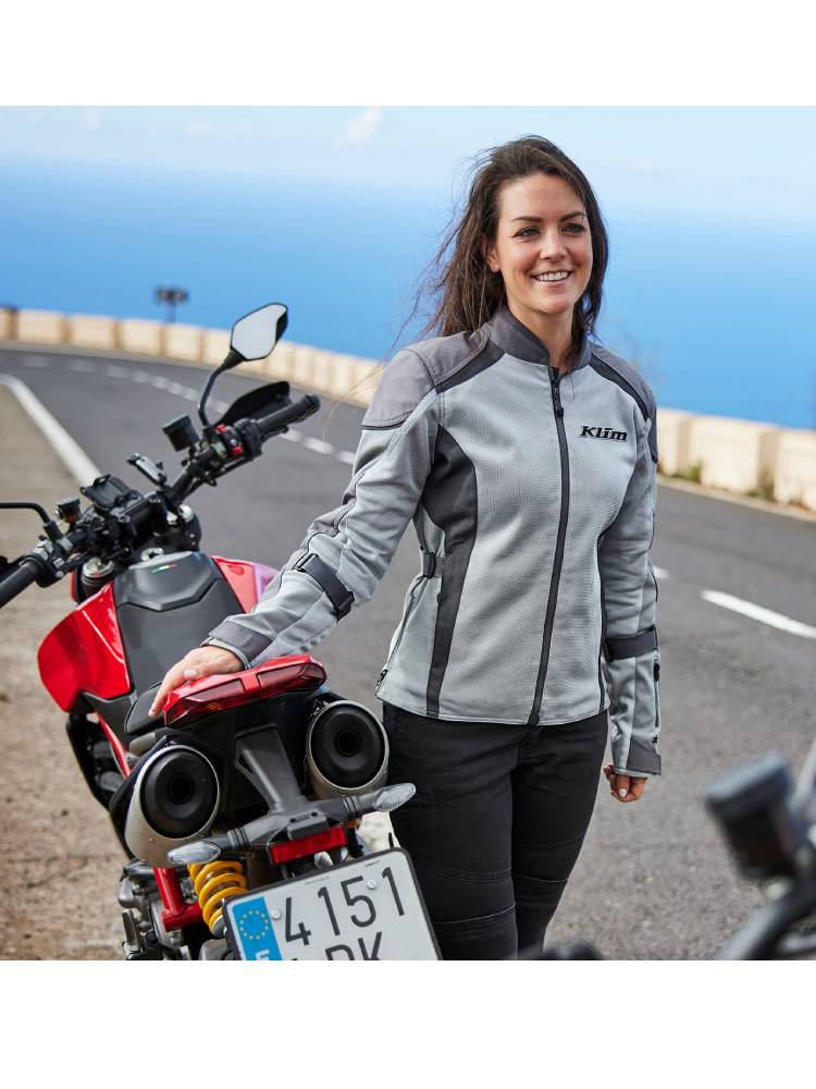 Kurtka motocyklowa damska tekstylna Klim Avalon szara