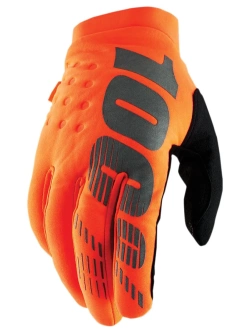 Rękawice cross dziecięce 100% Brisker pomarańczowo-czarne