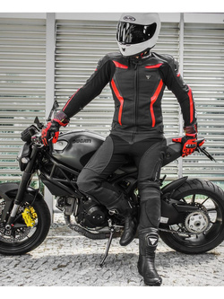 Kurtka motocyklowa skórzana Shima Chase czarno-czerwona