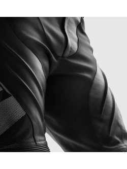 Spodnie motocyklowe skórzane Rebelhorn Inferno czarno-biało-żółte