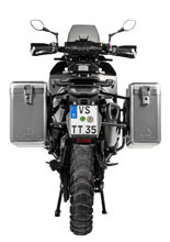 Zestaw: kufry boczne srebrne Zega Mundo + stelaże czarne Touratech Husqvarna Norden 901/ Expedition, KTM Adventure 890/ R/ 790/ R (31+38L)