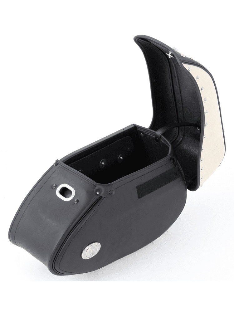 Sakwa skórzana lewa Ivory Hepco&Becker (pojemność: 21L) czarno-beżowa